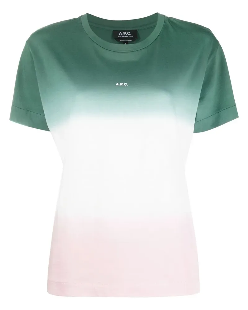 A.P.C. T-Shirt mit Farbverlauf-Optik - Rosa Rosa