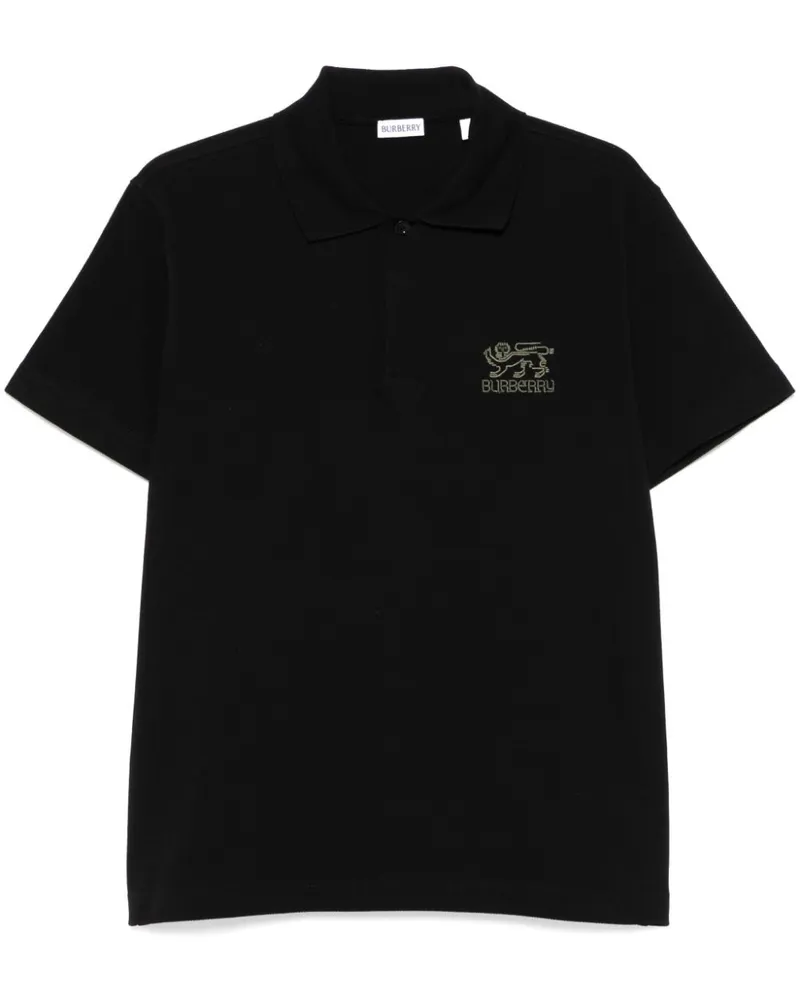 Burberry Poloshirt mit Logo-Stickerei - Schwarz Schwarz