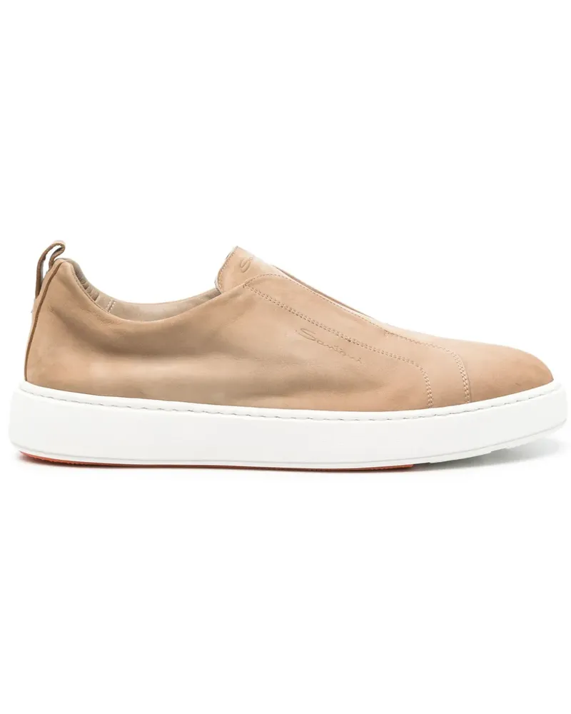 Santoni Loafer aus Wildleder - Nude Nude