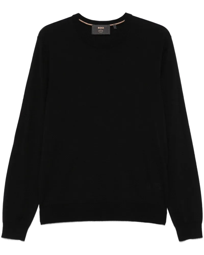 HUGO BOSS Klassischer Kaschmirpullover - Schwarz Schwarz
