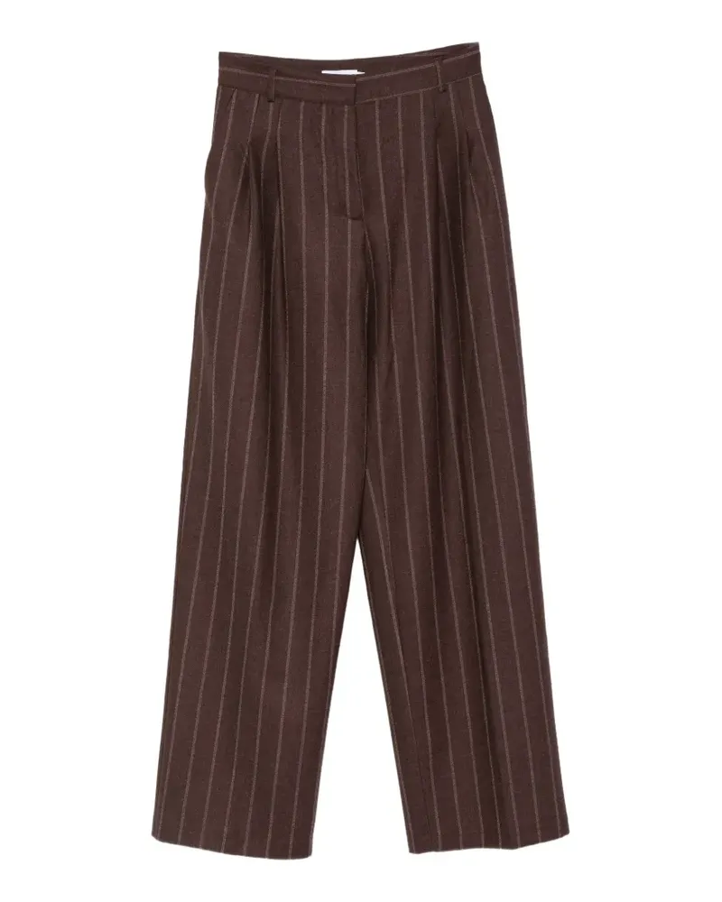 BARBA Bundfaltenhose mit Nadelstreifen - Braun Braun
