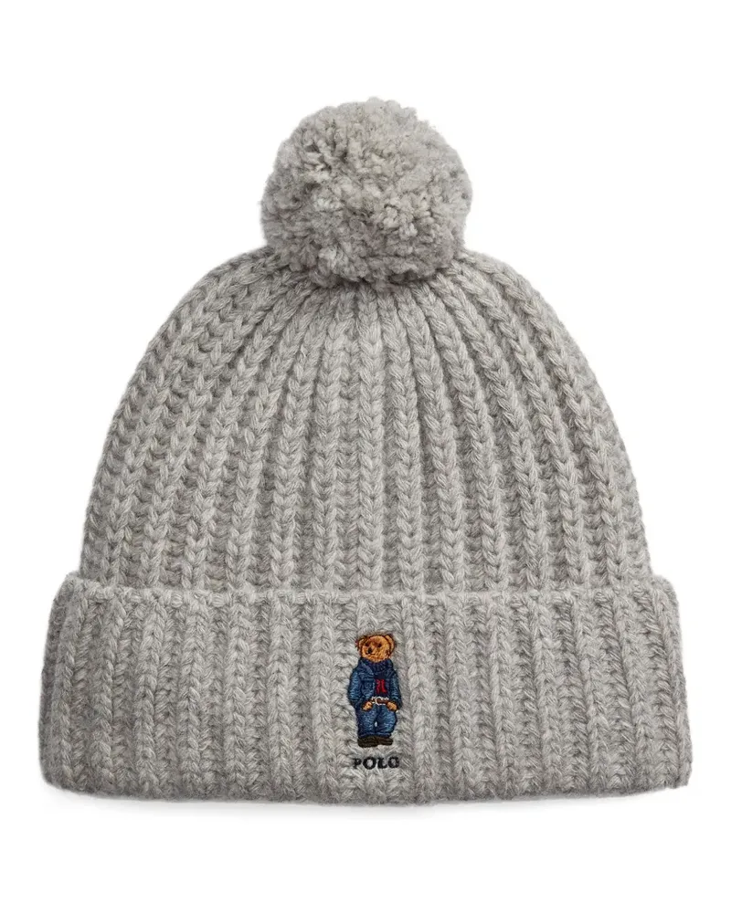 Ralph Lauren Gerippte Bommelmütze - Grau Grau