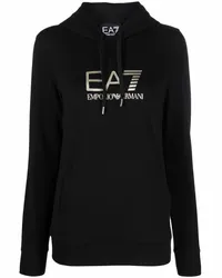 EA7 Hoodie mit Logo-Print Schwarz