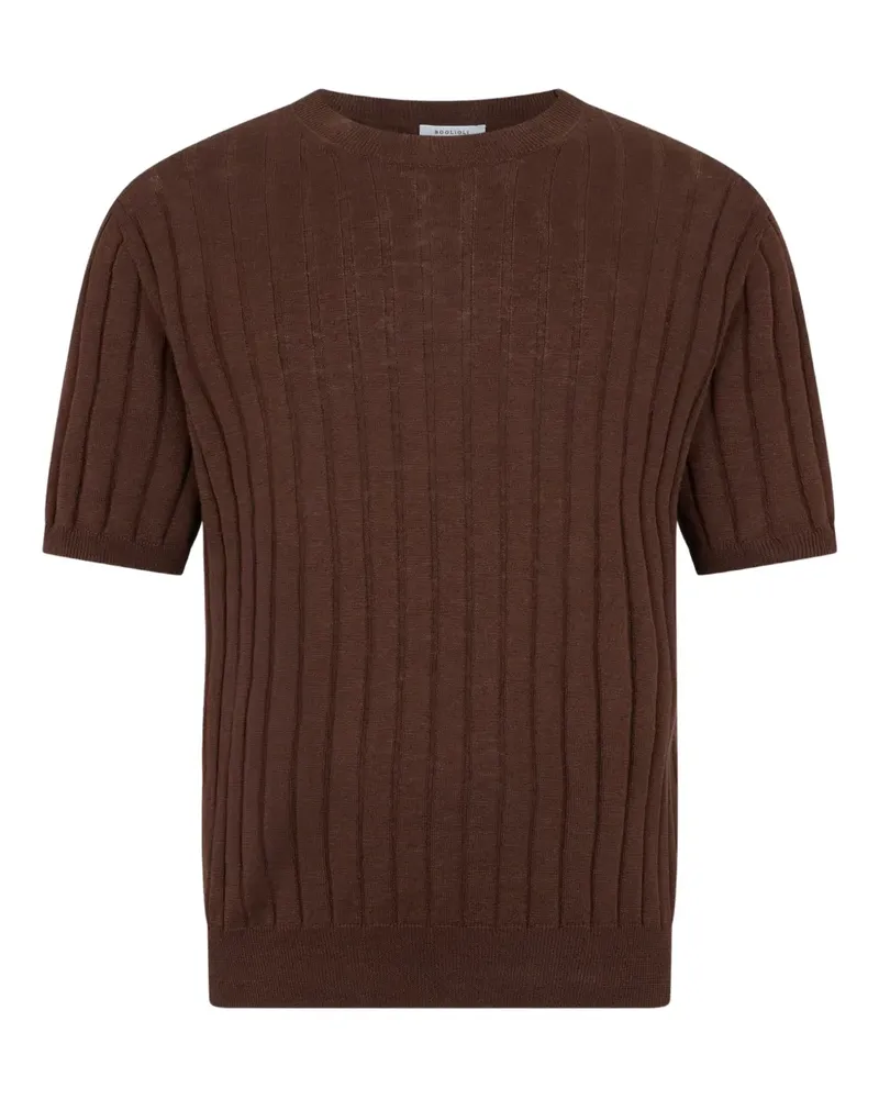 Boglioli T-Shirt aus geripptem Strick - Braun Braun