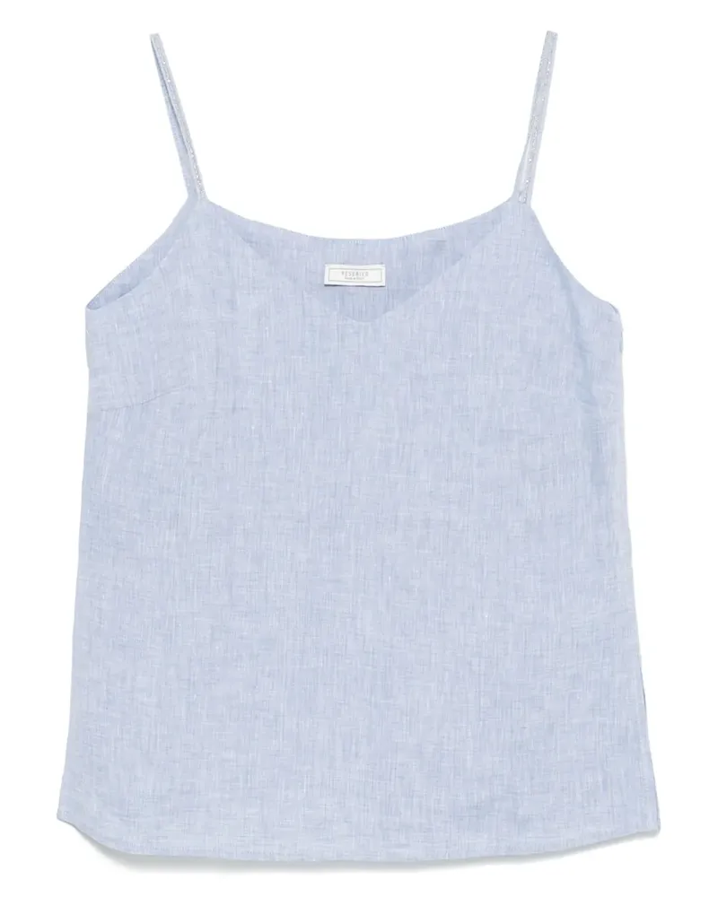 Peserico Top aus Leinen - Blau Blau