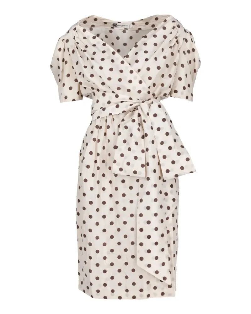 Balmain Midikleid mit Polka Dots - Nude Nude