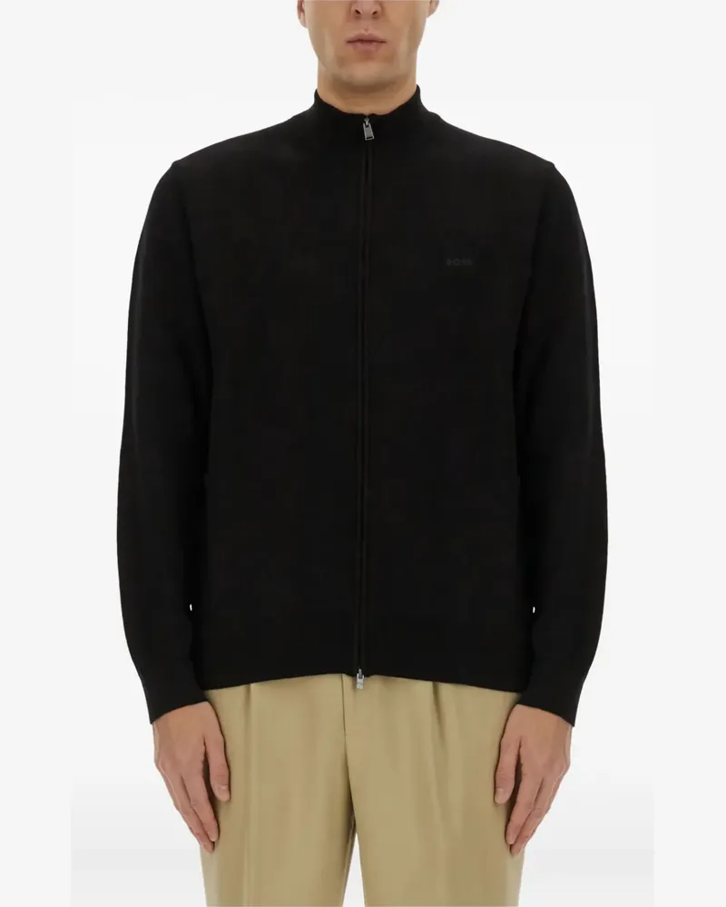 HUGO BOSS Sweatshirtjacke mit Reißverschluss - Schwarz Schwarz