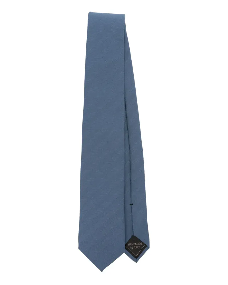 Brioni Seidenkrawatte mit Fischgrätenmuster - Blau Blau