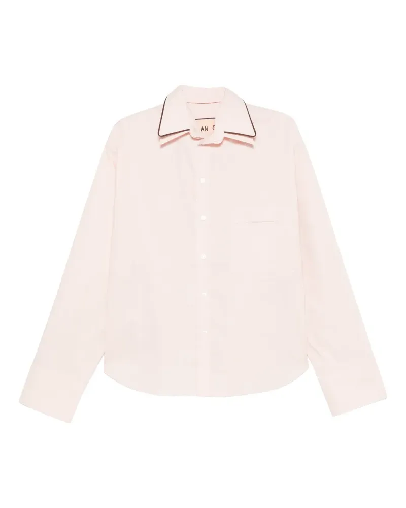 PLAN C contrast-trimmed chest-pocket shirt - Rosa Rosa