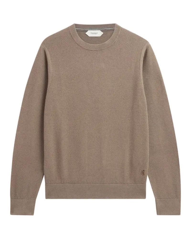 Pringle of Scotland Rundhals-Pullover mit Rautenstich - Braun Braun