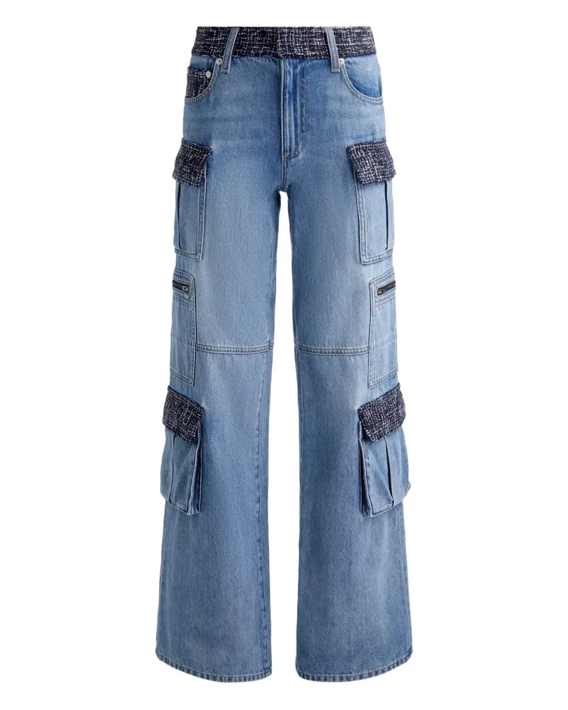 Alice + Olivia Cay Cargo-Jeans mit Tweed-Einsatz - Blau Blau
