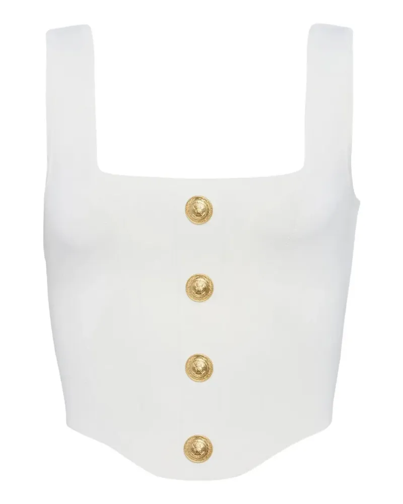L'Agence button-embellished top - Weiß Weiß