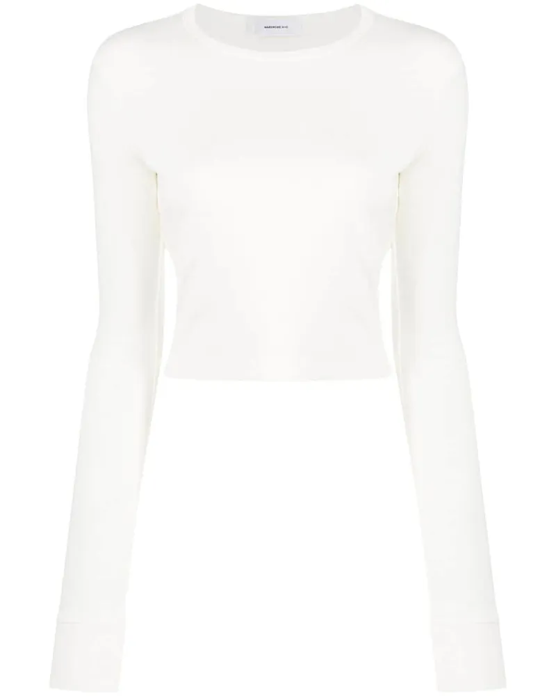WARDROBE.NYC x Hailey Bieber Langarmshirt - Weiß Weiß