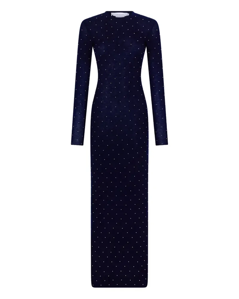 Paco Rabanne Langärmeliges Abendkleid mit Perlen - Blau Blau