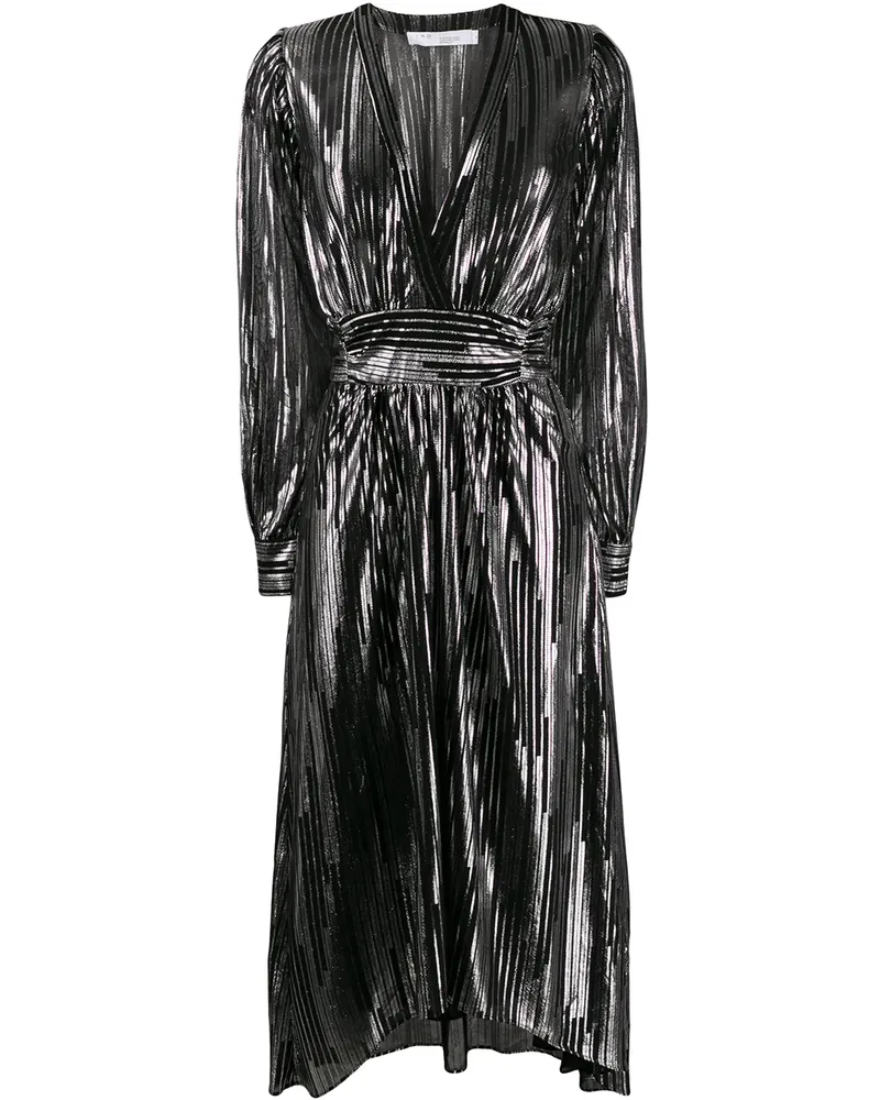 IRO Gestreiftes Metallic-Kleid - Schwarz Schwarz