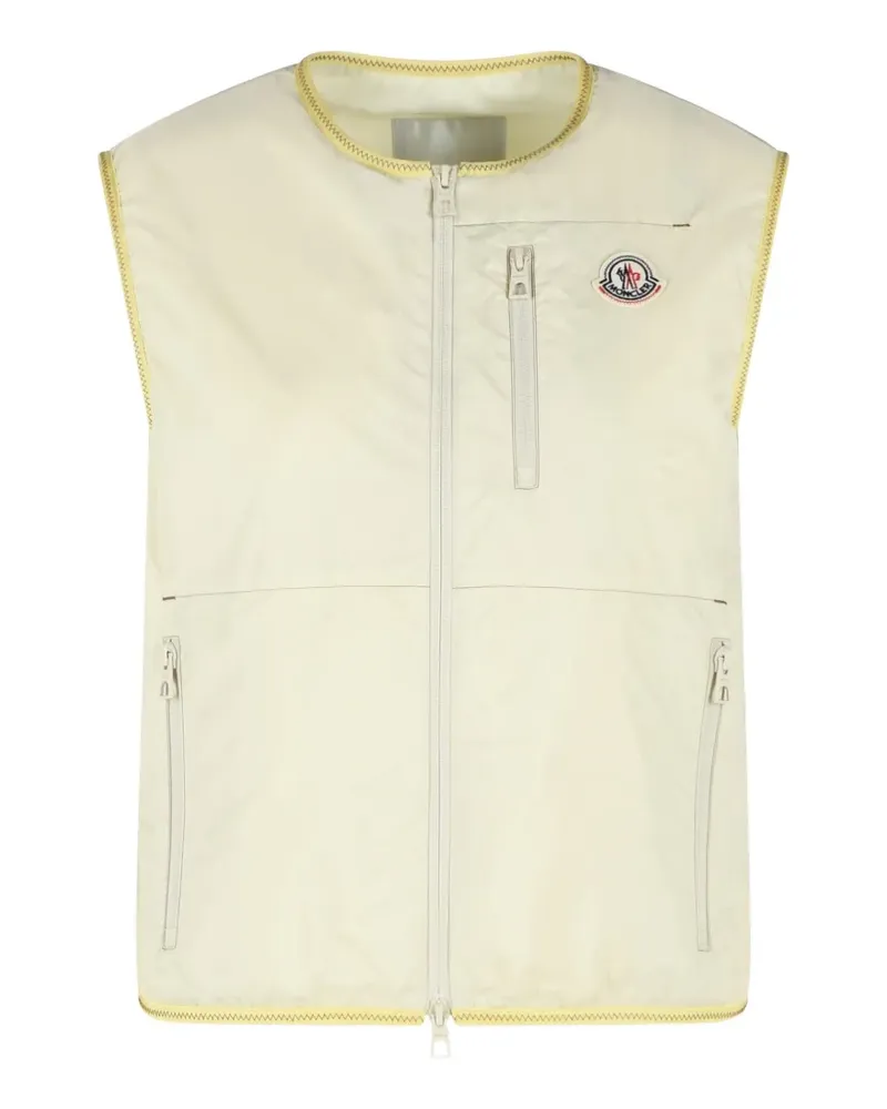 Moncler Weste mit Logo-Patch - Gelb Gelb