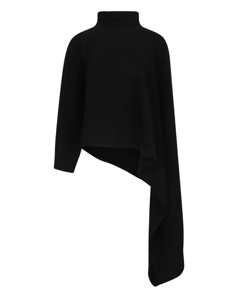 Fabiana Filippi Asymmetrischer Poncho - Schwarz Schwarz