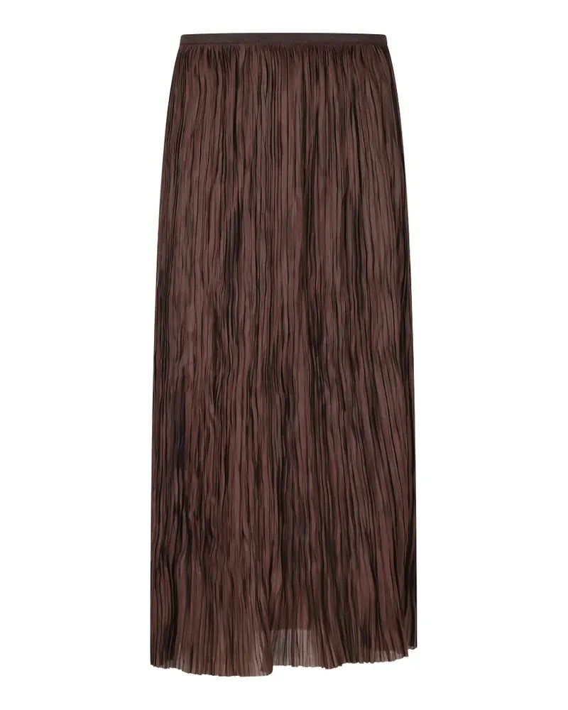 Roberto Collina midi Pleated plissé-effect skirt - Braun Braun