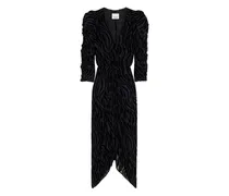 Nemil Puffärmel-Kleid mit Zebra-Print - Schwarz