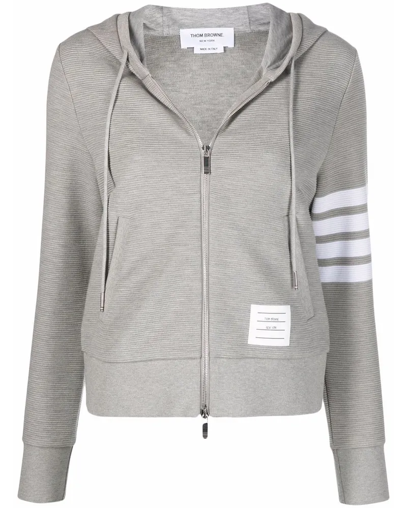 Thom Browne Hoodie mit Streifen - Grau Grau