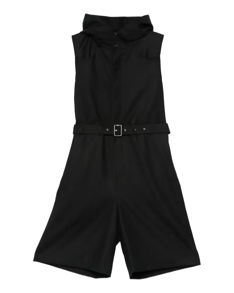 Noir Kei Ninomiya belted hooded playsuit - Schwarz Schwarz