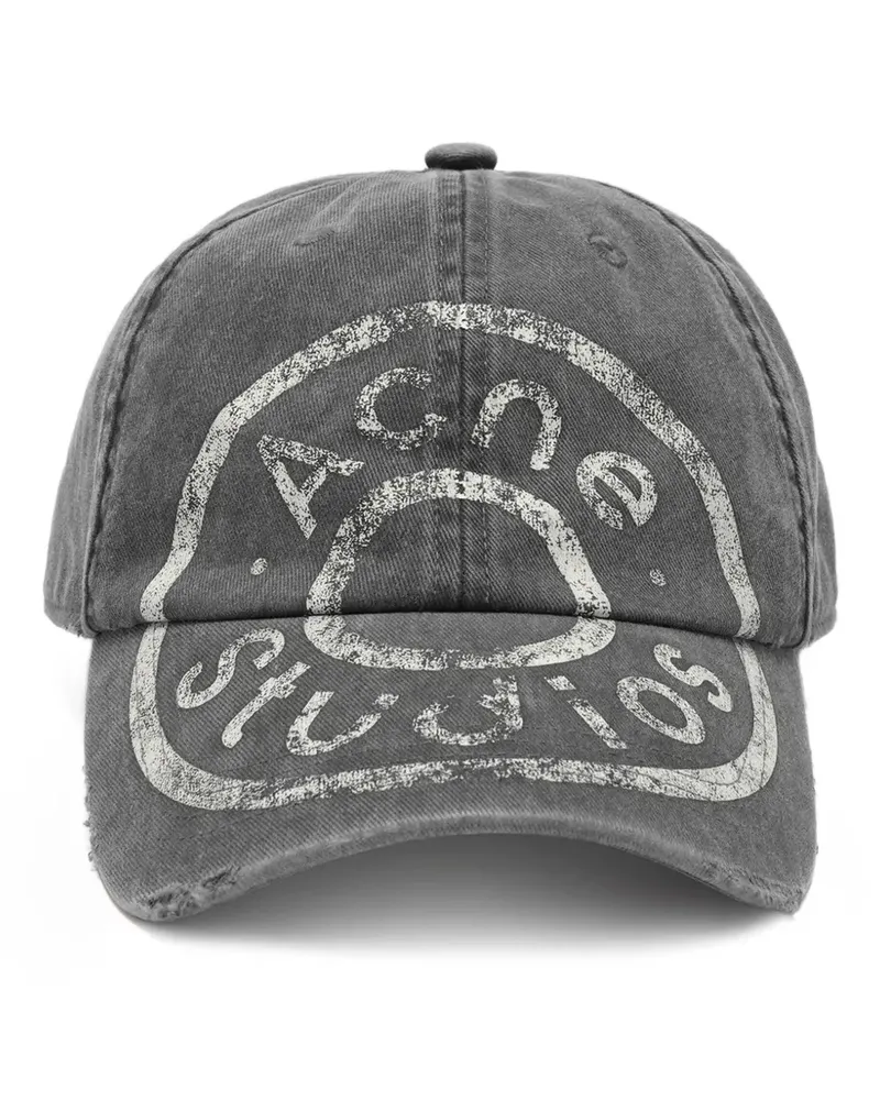 Acne Studios Baseballkappe mit Logo - Schwarz Schwarz