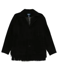 Ralph Lauren Wildlederjacke mit Fransen Schwarz