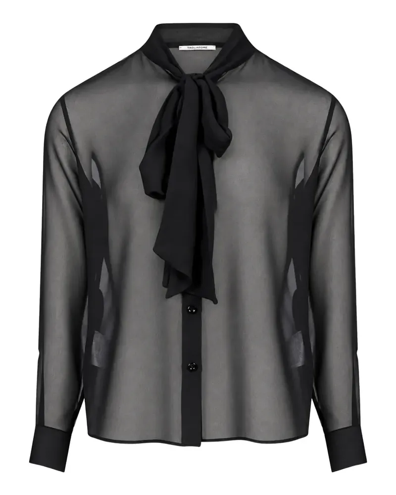 Tagliatore Semi-transparente Eva Schluppenbluse - Schwarz Schwarz