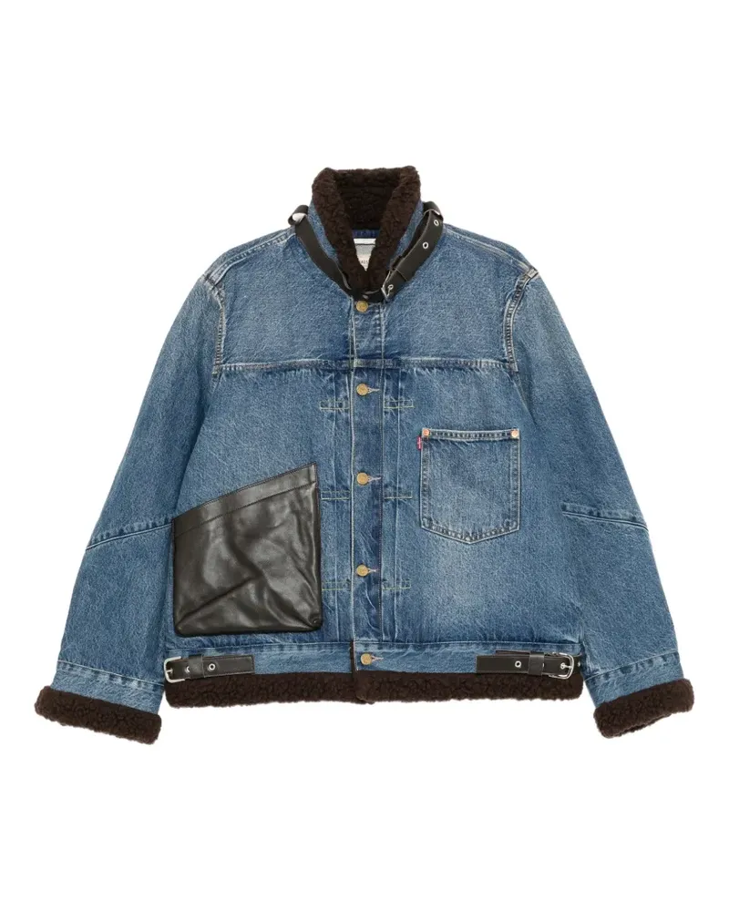 Sacai x Levi's shearling-trim denim jacket - Blau Blau