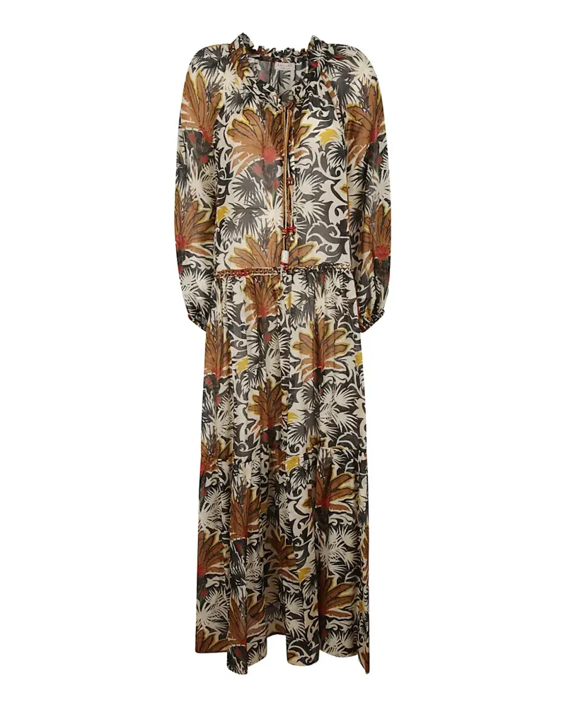 Anjuna floral-print beaded-tie dress - Nude Nude