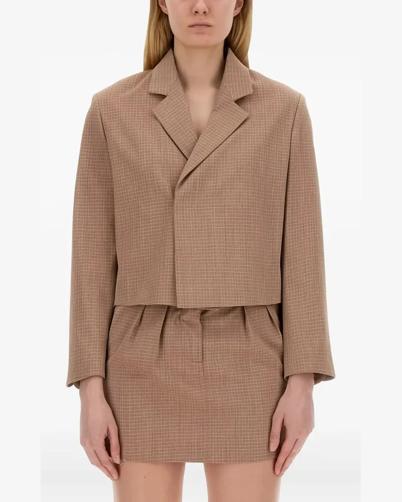 ALYSI Cropped-Jacke mit Karomuster - Braun Braun