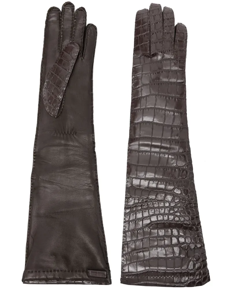 Miu Miu Handschuhe aus Leder - Braun Braun