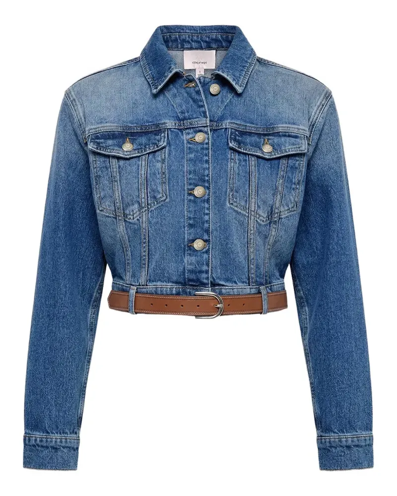 Cinq à Sept Graciel Cropped-Jeansjacke - Blau Blau
