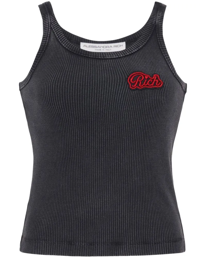 Alessandra Rich Tanktop mit Logo-Applikation - Grau Grau