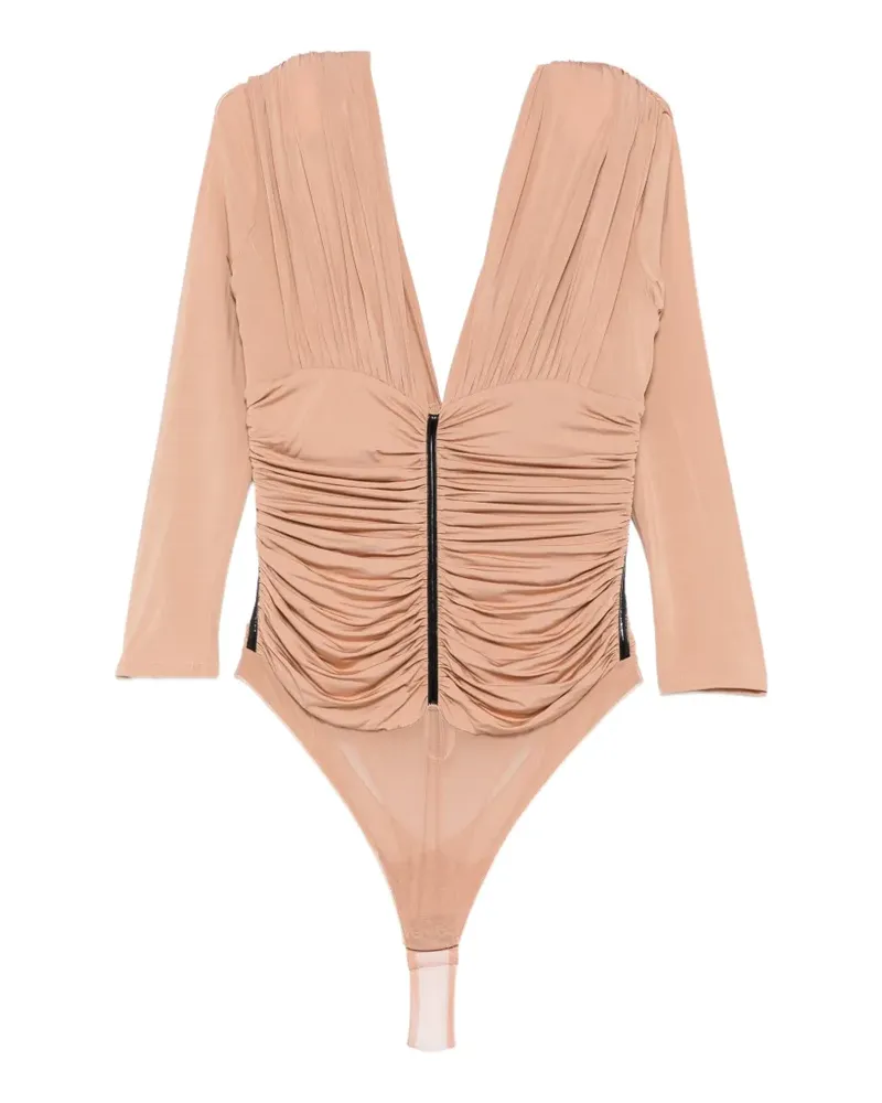 Elisabetta Franchi Geraffte Bluse - Nude Nude