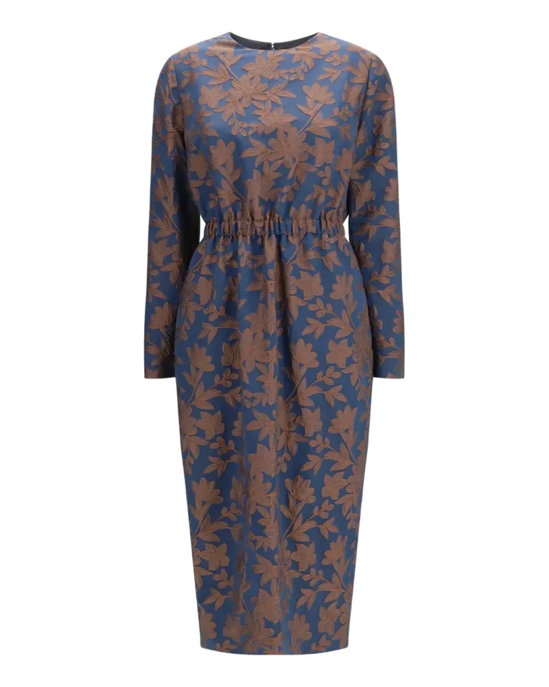Sara Roka Laila floral-jacquard dress - Blau Blau