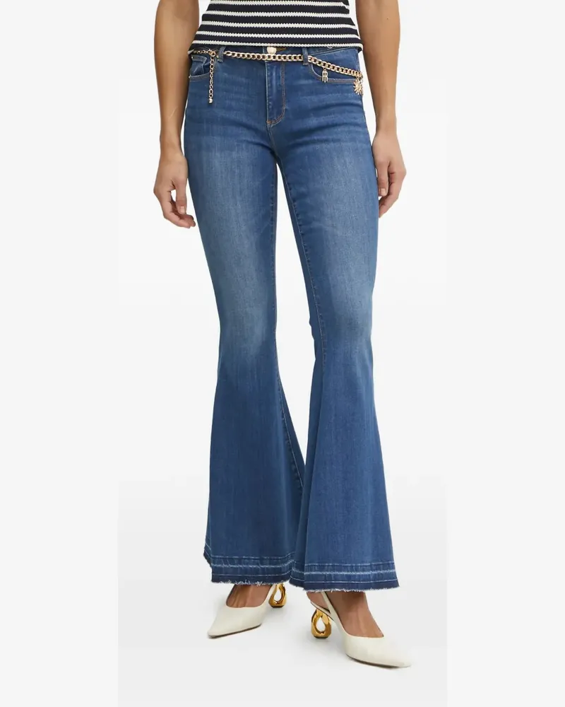 Fracomina frayed flared cotton jeans - Blau Blau