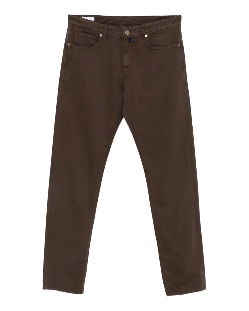 Incotex Straight-Leg-Jeans mit Logo-Patch - Braun Braun