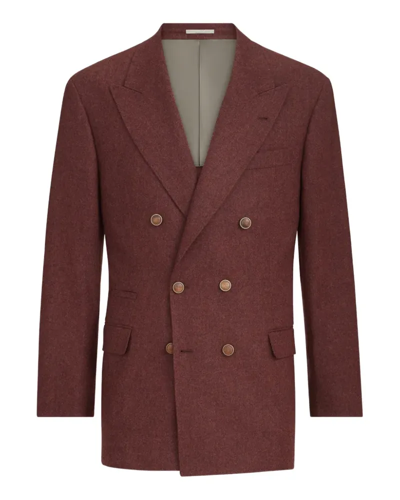 Brunello Cucinelli virgin wool and cashmere flannel Cavallo Tailor blazer - Rot Rot