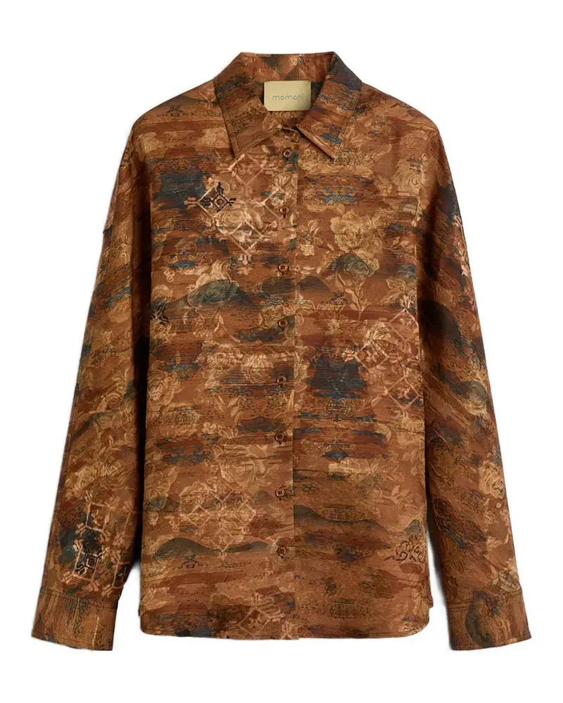 Momoni Hemd aus Jacquard - Braun Braun