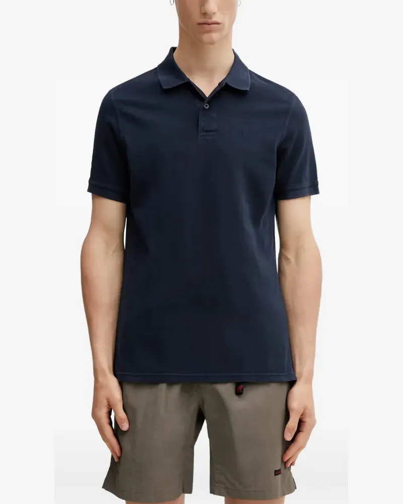Barbour logo-embroidered polo shirt - Blau Blau