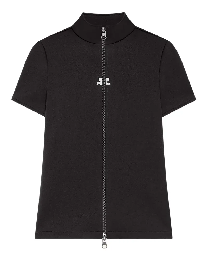 Courrèges Kurzärmeliges Oberteil - Schwarz Schwarz