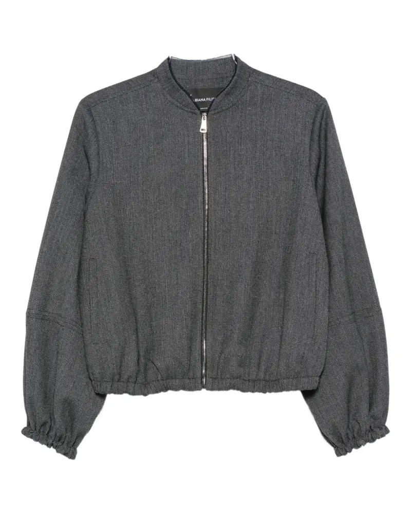 Fabiana Filippi elasticated-hem zip-up jacket - Blau Blau