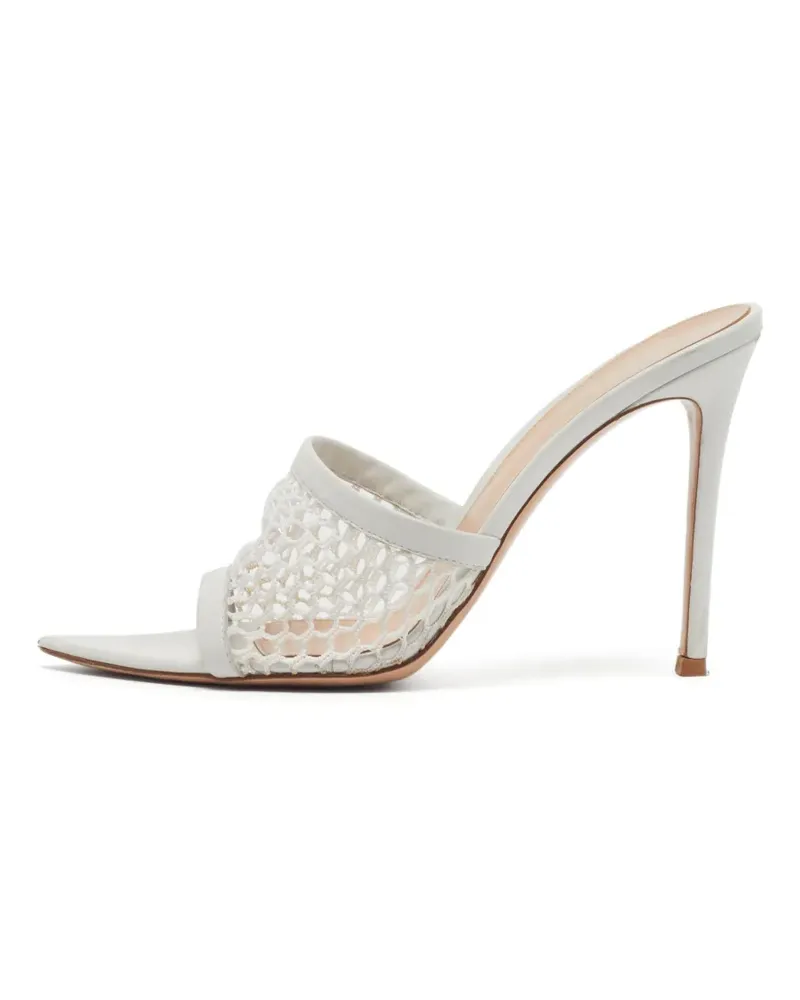 Gianvito Rossi Alisia Pantoletten aus Mesh - Weiß Weiß