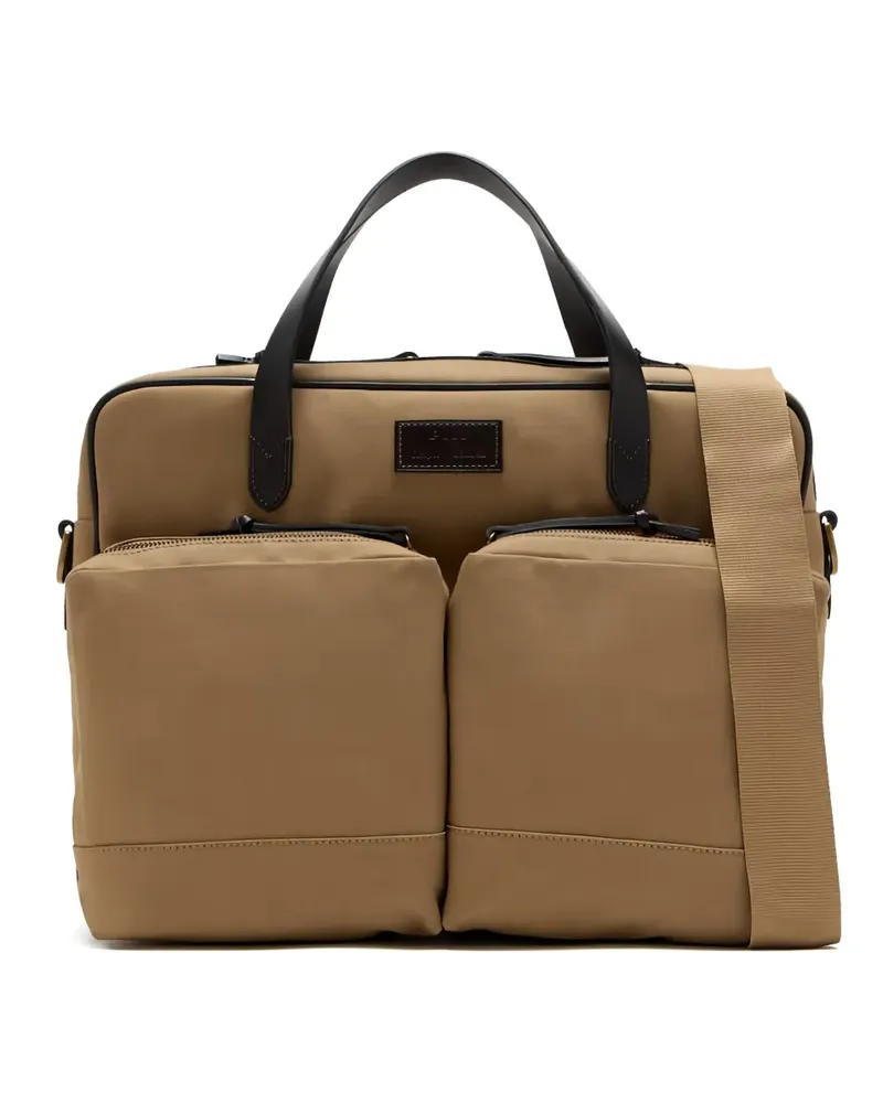 Ralph Lauren Laptoptasche mit Lederbesatz - Braun Braun