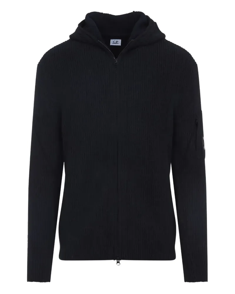 C.P. Company hooded ribbed zip-up cardigan - Blau Blau