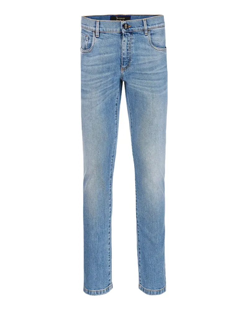 Billionaire Gerade Jeans mit Leder-Patch - Blau Blau