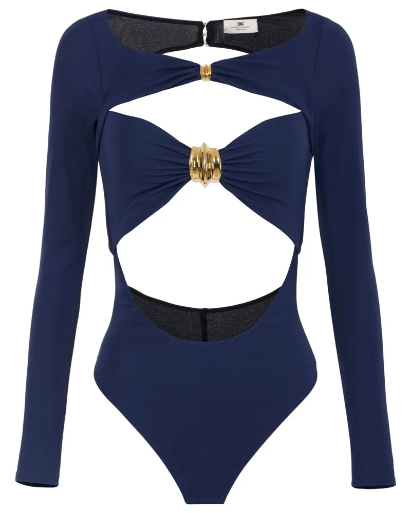 Elisabetta Franchi Jersey-Body mit Applikation - Blau Blau