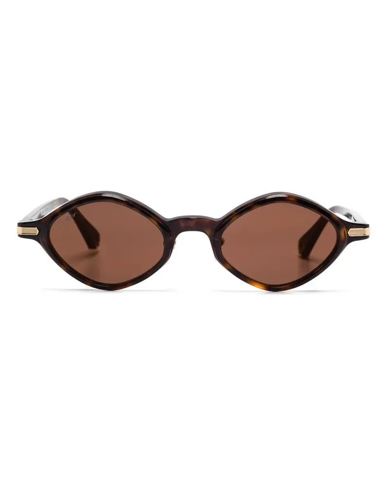 Cartier Sonnenbrille mit geometrischem Gestell - Braun Braun