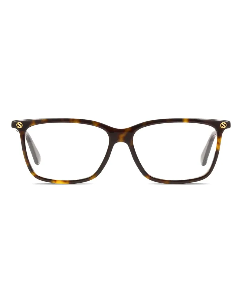 Gucci Brille mit eckigem Gestell - Braun Braun